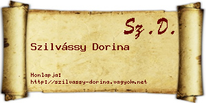 Szilvássy Dorina névjegykártya