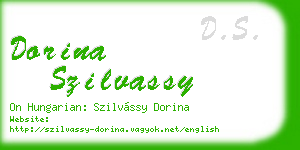 dorina szilvassy business card