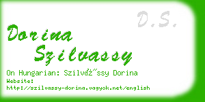 dorina szilvassy business card